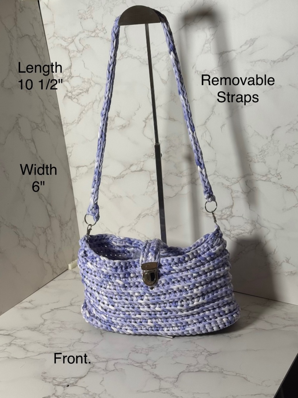 Handmade purple white pocketbook